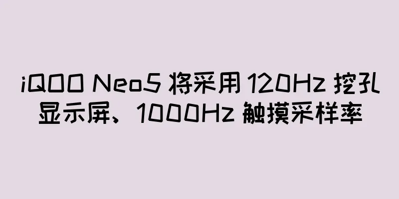 iQOO Neo5 将采用 120Hz 挖孔显示屏、1000Hz 触摸采样率
