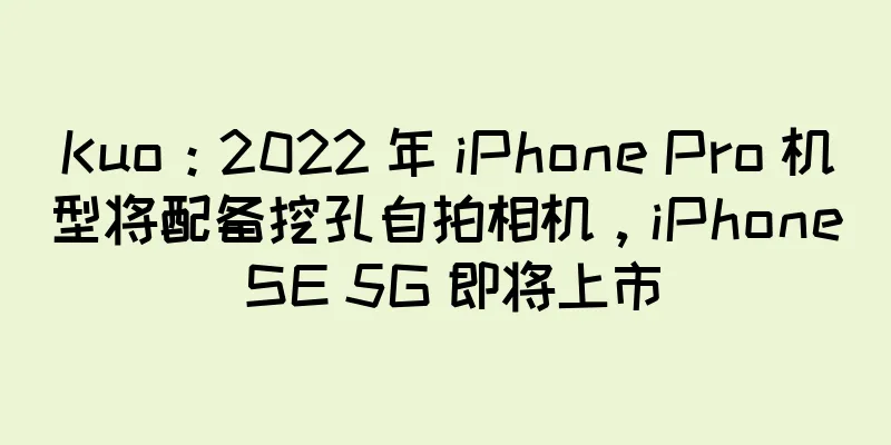 Kuo：2022 年 iPhone Pro 机型将配备挖孔自拍相机，iPhone SE 5G 即将上市