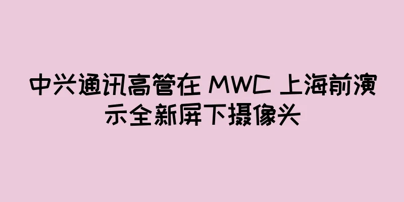 中兴通讯高管在 MWC 上海前演示全新屏下摄像头