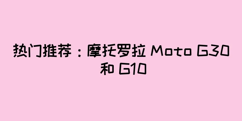 热门推荐：摩托罗拉 Moto G30 和 G10