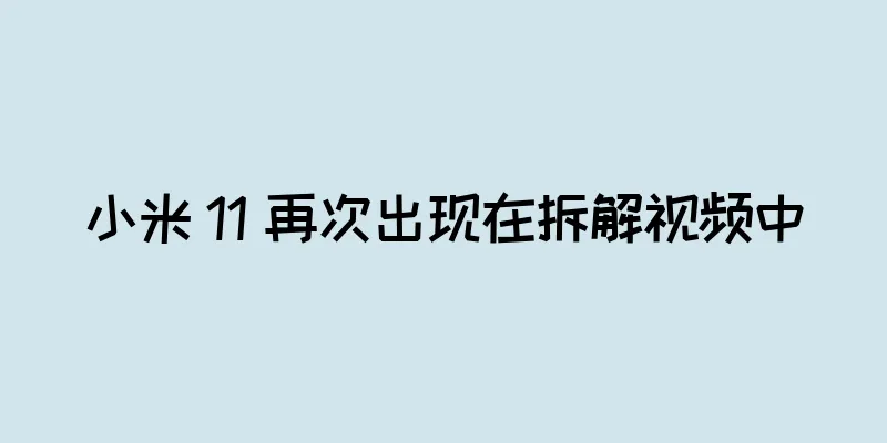 小米 11 再次出现在拆解视频中