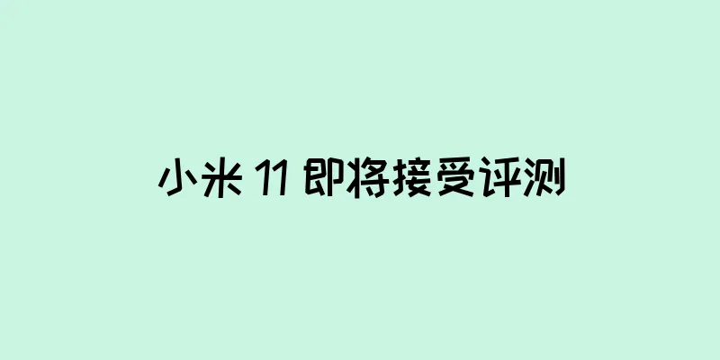 小米 11 即将接受评测