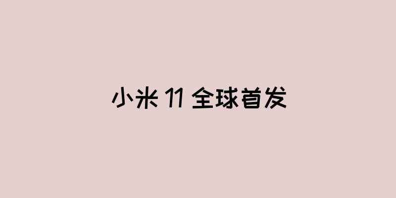 小米 11 全球首发