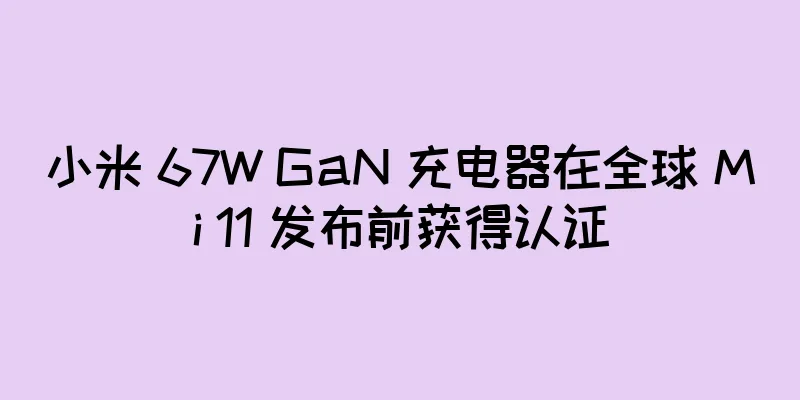 小米 67W GaN 充电器在全球 Mi 11 发布前获得认证