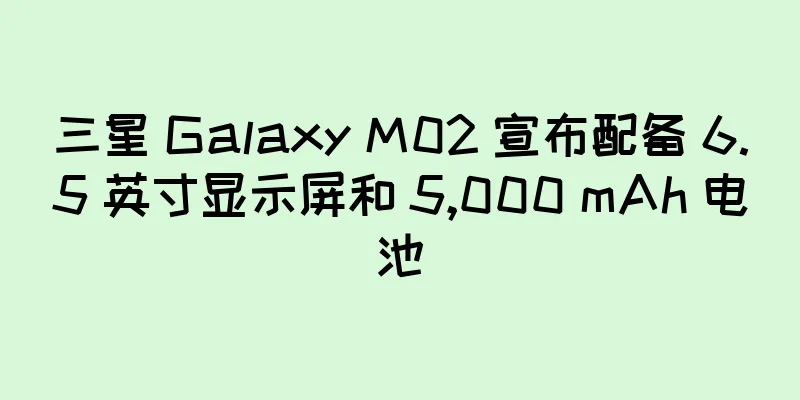三星 Galaxy M02 宣布配备 6.5 英寸显示屏和 5,000 mAh 电池