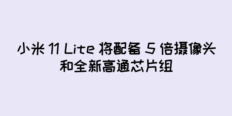 小米 11 Lite 将配备 5 倍摄像头和全新高通芯片组