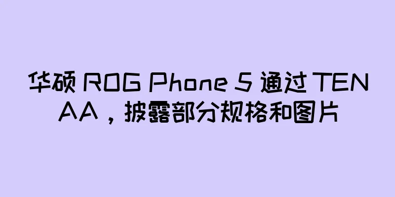 华硕 ROG Phone 5 通过 TENAA，披露部分规格和图片