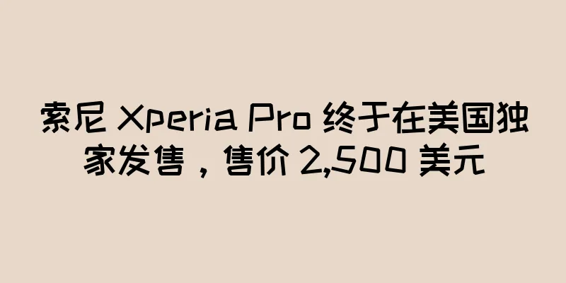 索尼 Xperia Pro 终于在美国独家发售，售价 2,500 美元
