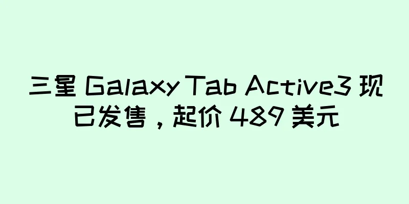 三星 Galaxy Tab Active3 现已发售，起价 489 美元