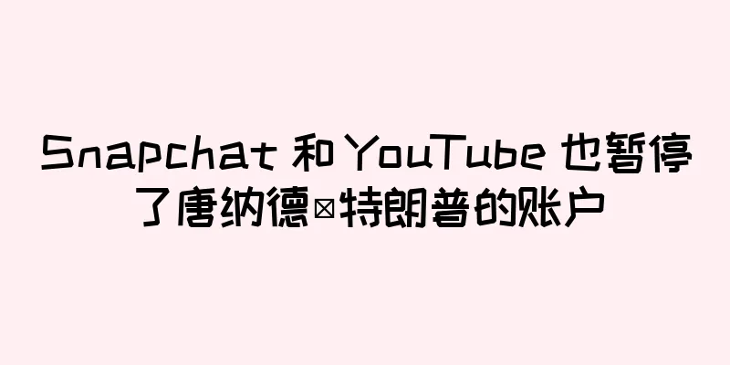 Snapchat 和 YouTube 也暂停了唐纳德·特朗普的账户