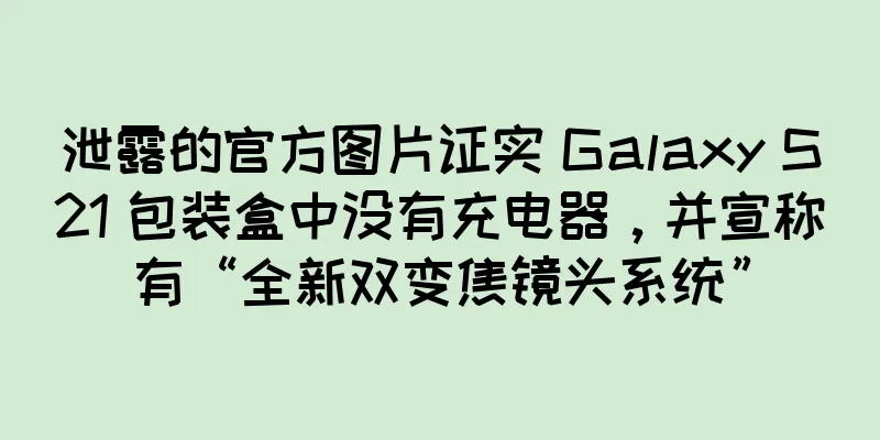 泄露的官方图片证实 Galaxy S21 包装盒中没有充电器，并宣称有“全新双变焦镜头系统”
