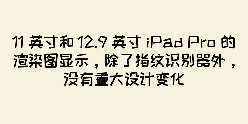 11 英寸和 12.9 英寸 iPad Pro 的渲染图显示，除了指纹识别器外，没有重大设计变化