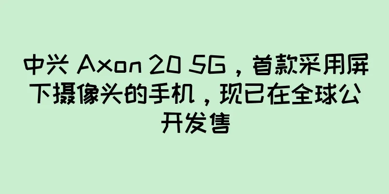 中兴 Axon 20 5G，首款采用屏下摄像头的手机，现已在全球公开发售