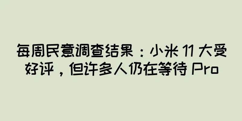 每周民意调查结果：小米 11 大受好评，但许多人仍在等待 Pro