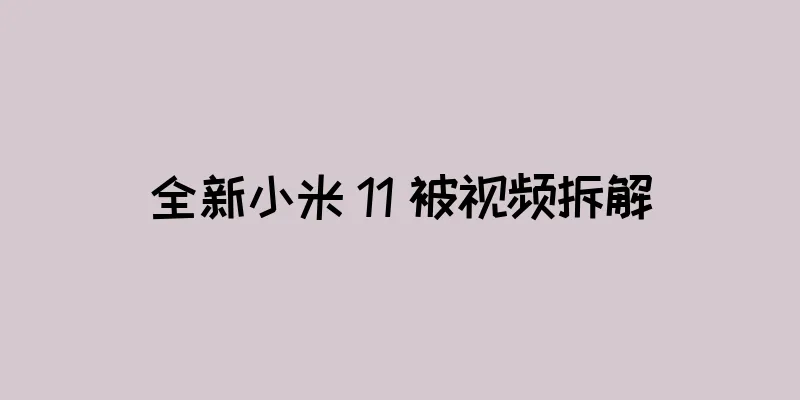 全新小米 11 被视频拆解