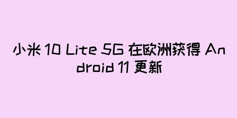 小米 10 Lite 5G 在欧洲获得 Android 11 更新