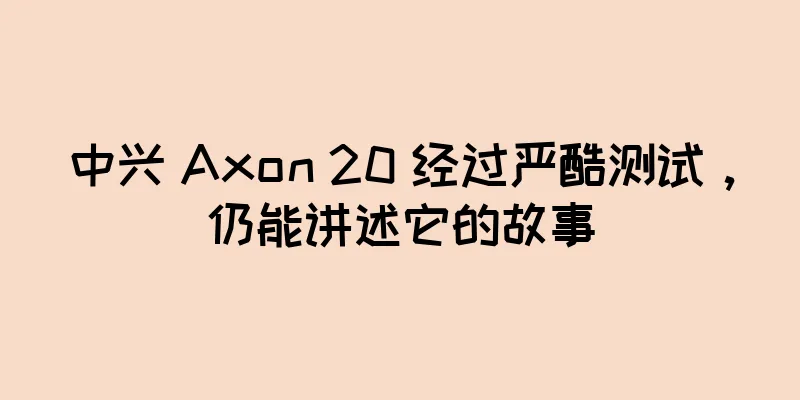 中兴 Axon 20 经过严酷测试，仍能讲述它的故事