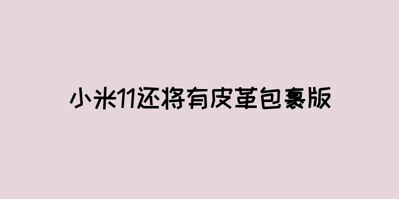 小米11还将有皮革包裹版