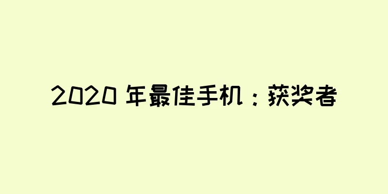 2020 年最佳手机：获奖者