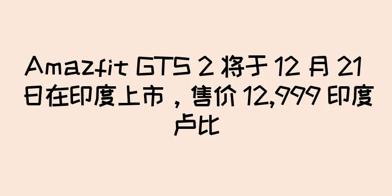 Amazfit GTS 2 将于 12 月 21 日在印度上市，售价 12,999 印度卢比