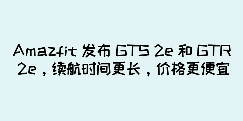 Amazfit 发布 GTS 2e 和 GTR 2e，续航时间更长，价格更便宜