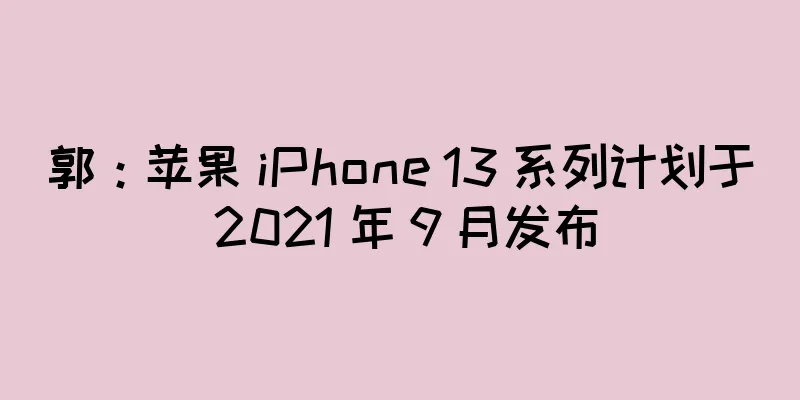 郭：苹果 iPhone 13 系列计划于 2021 年 9 月发布