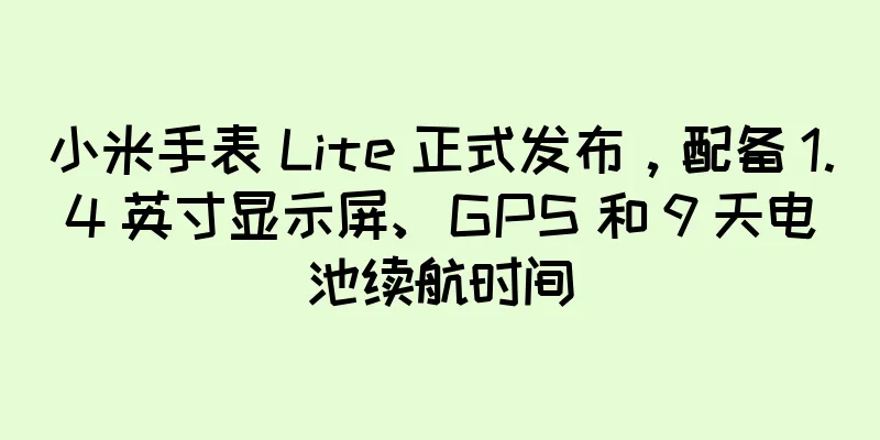 小米手表 Lite 正式发布，配备 1.4 英寸显示屏、GPS 和 9 天电池续航时间