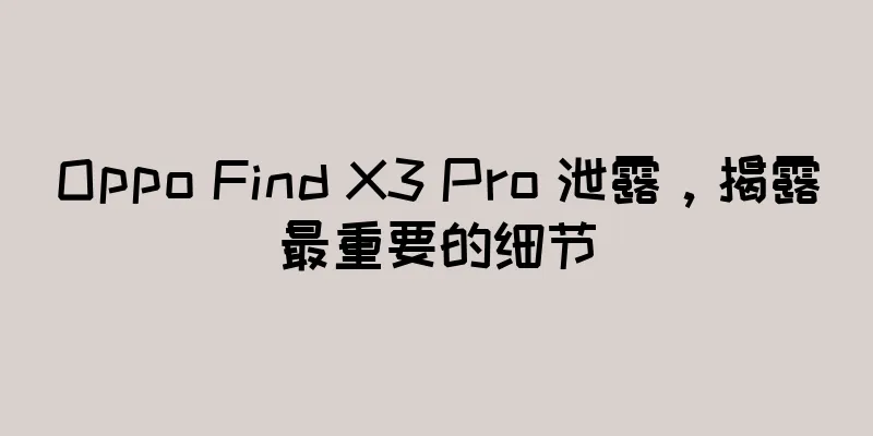 Oppo Find X3 Pro 泄露，揭露最重要的细节