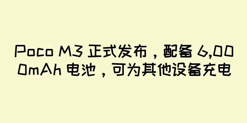 Poco M3 正式发布，配备 6,000mAh 电池，可为其他设备充电