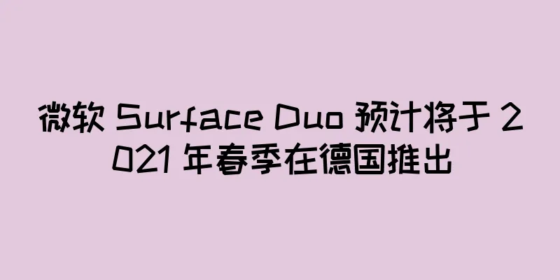 微软 Surface Duo 预计将于 2021 年春季在德国推出