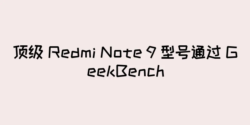顶级 Redmi Note 9 型号通过 GeekBench