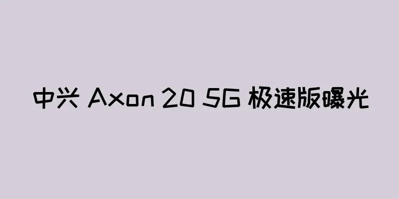 中兴 Axon 20 5G 极速版曝光