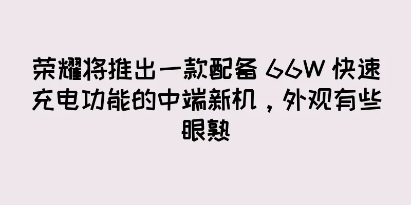 荣耀将推出一款配备 66W 快速充电功能的中端新机，外观有些眼熟