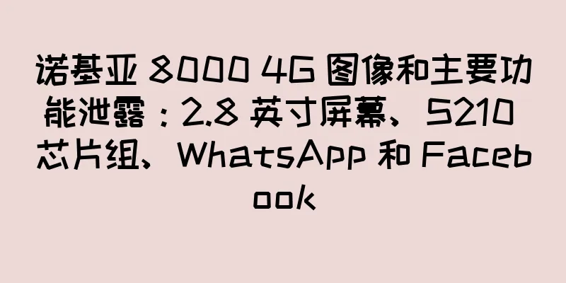 诺基亚 8000 4G 图像和主要功能泄露：2.8 英寸屏幕、S210 芯片组、WhatsApp 和 Facebook