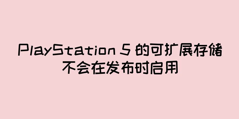 PlayStation 5 的可扩展存储不会在发布时启用