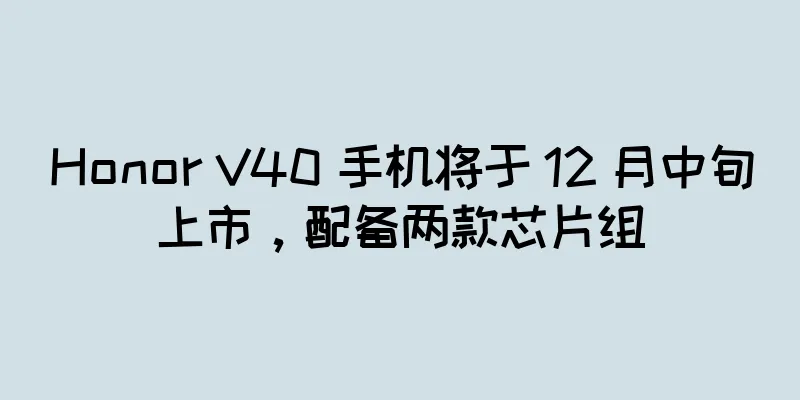 Honor V40 手机将于 12 月中旬上市，配备两款芯片组