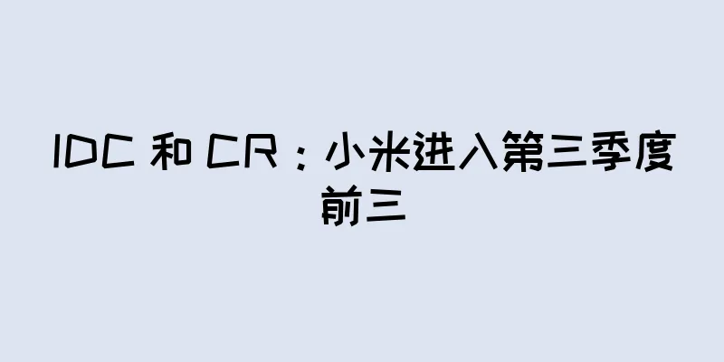 IDC 和 CR：小米进入第三季度前三
