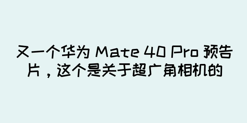 又一个华为 Mate 40 Pro 预告片，这个是关于超广角相机的