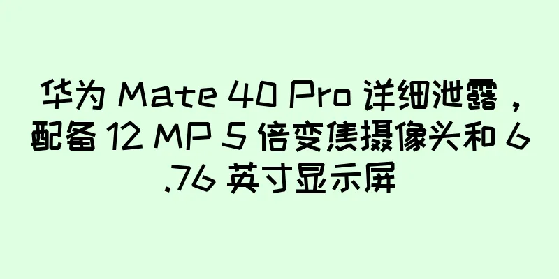 华为 Mate 40 Pro 详细泄露，配备 12 MP 5 倍变焦摄像头和 6.76 英寸显示屏