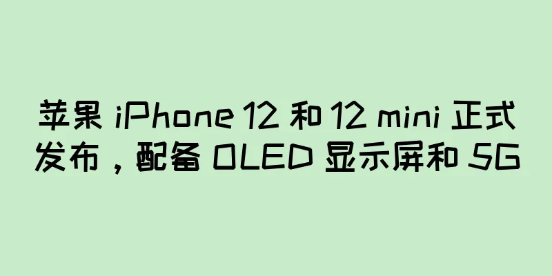 苹果 iPhone 12 和 12 mini 正式发布，配备 OLED 显示屏和 5G