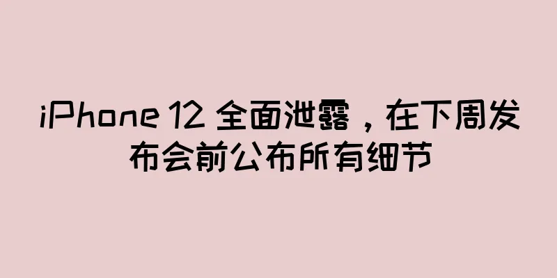iPhone 12 全面泄露，在下周发布会前公布所有细节