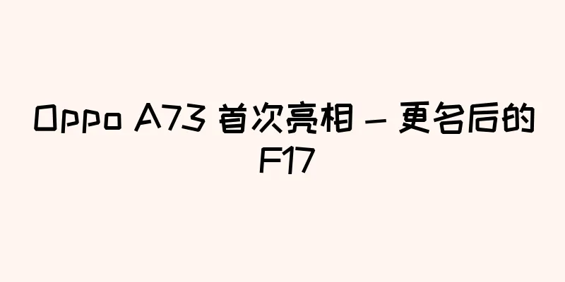 Oppo A73 首次亮相 - 更名后的 F17