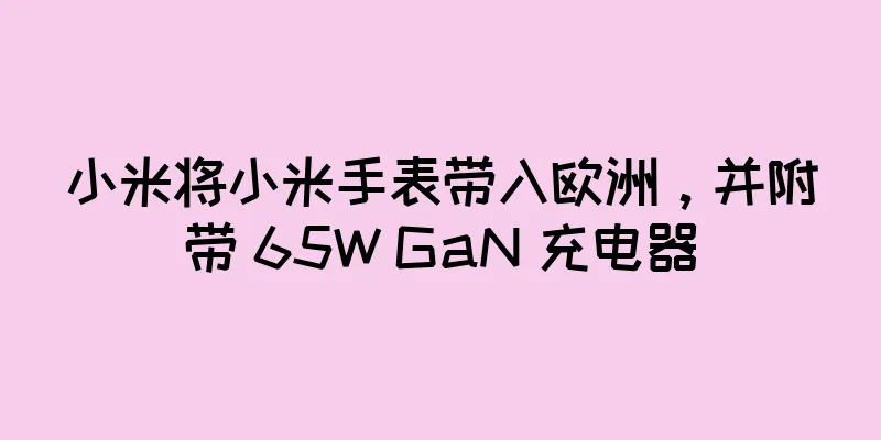 小米将小米手表带入欧洲，并附带 65W GaN 充电器