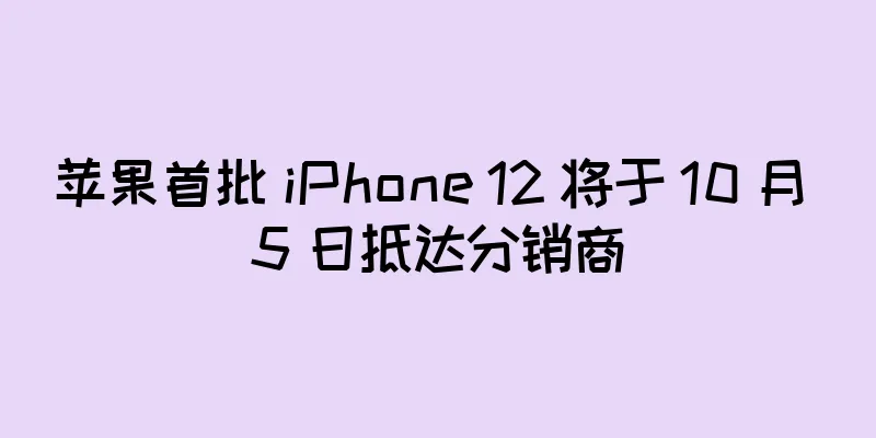 苹果首批 iPhone 12 将于 10 月 5 日抵达分销商