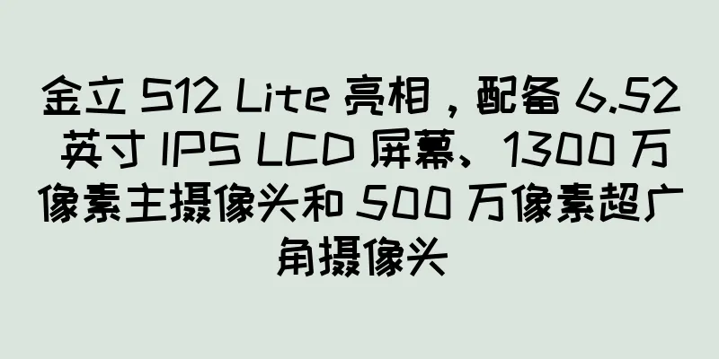 金立 S12 Lite 亮相，配备 6.52 英寸 IPS LCD 屏幕、1300 万像素主摄像头和 500 万像素超广角摄像头