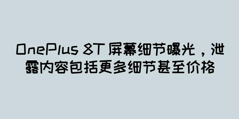 OnePlus 8T 屏幕细节曝光，泄露内容包括更多细节甚至价格