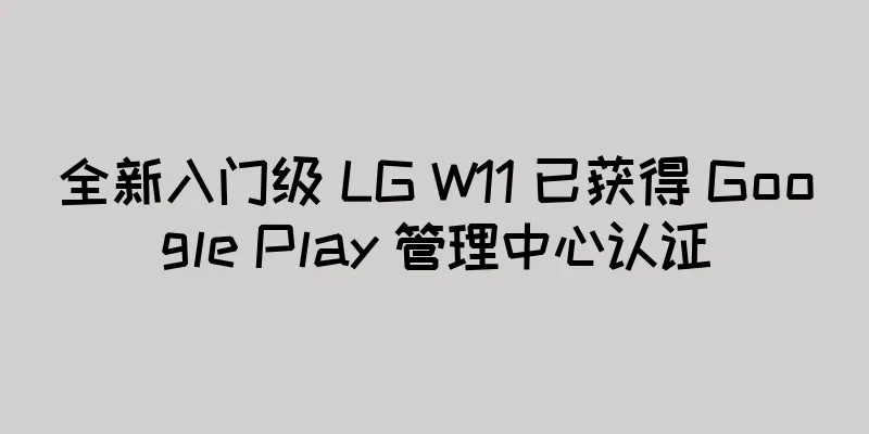 全新入门级 LG W11 已获得 Google Play 管理中心认证