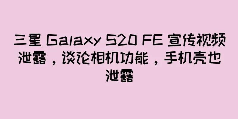 三星 Galaxy S20 FE 宣传视频泄露，谈论相机功能，手机壳也泄露