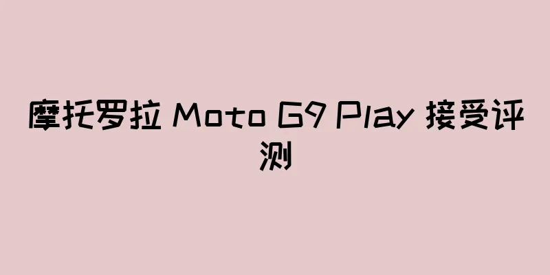 摩托罗拉 Moto G9 Play 接受评测