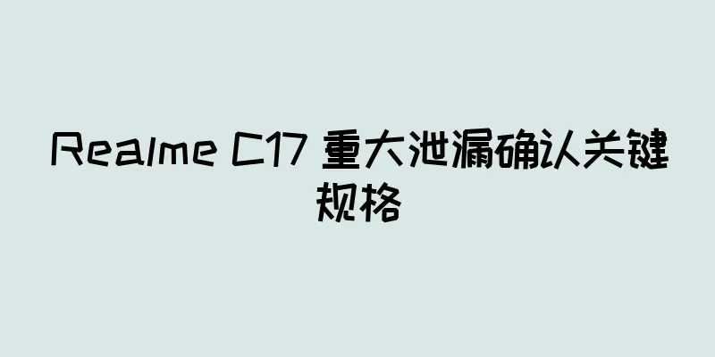 Realme C17 重大泄漏确认关键规格